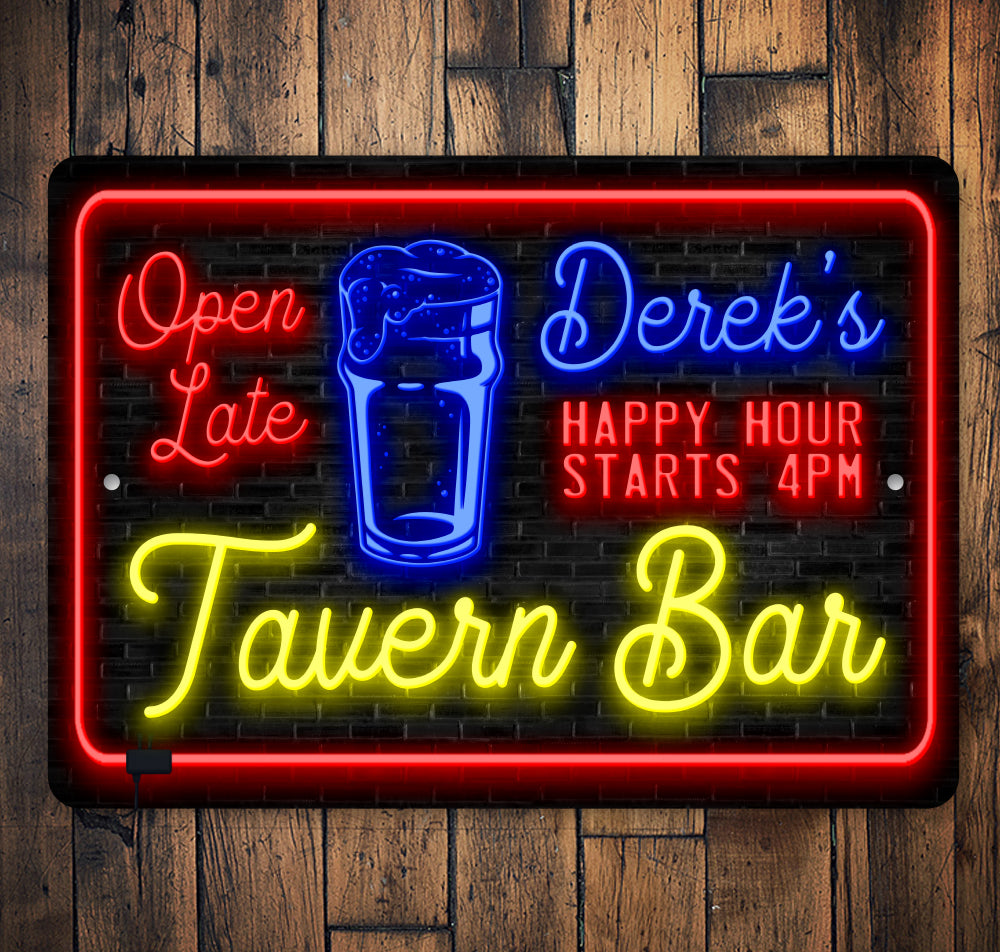Custom Neon Tavern Open Late Bar Sign
