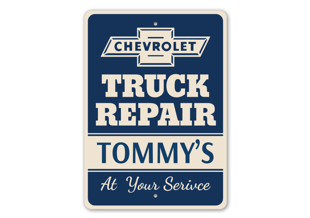 Personalized Chevy Truck Repair Garage Sign