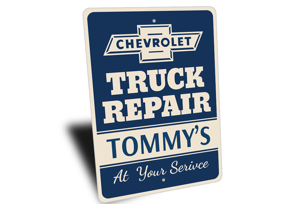 Personalized Chevy Truck Repair Garage Sign