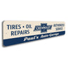 Custom Chevy Auto Garage Tires Oil Repairs Sign