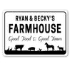 Custom Name Farmhouse Good Food Good Times Sign