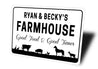 Custom Name Farmhouse Good Food Good Times Sign