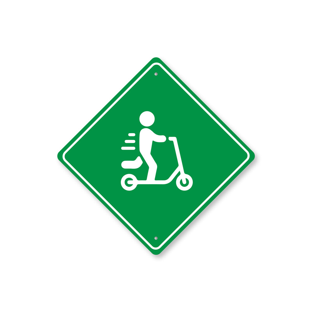 Electric Scooter Crossing Diamond Sign