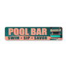 Retro Pool Bar Swim Sip Savor Open All Day Sign