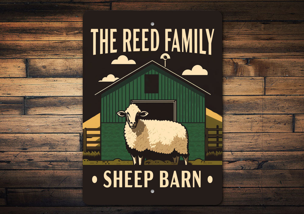 Personalized Family Name Sheep Barn Sign