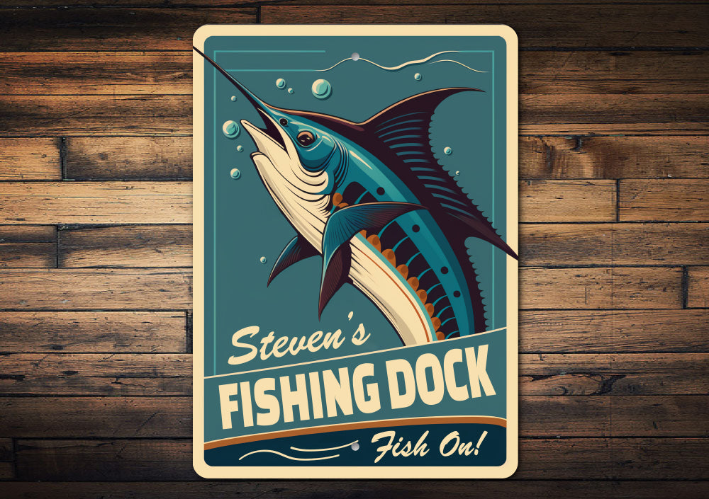 Custom Name Fishing Dock Fish On Sign