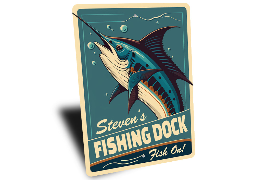 Custom Name Fishing Dock Fish On Sign