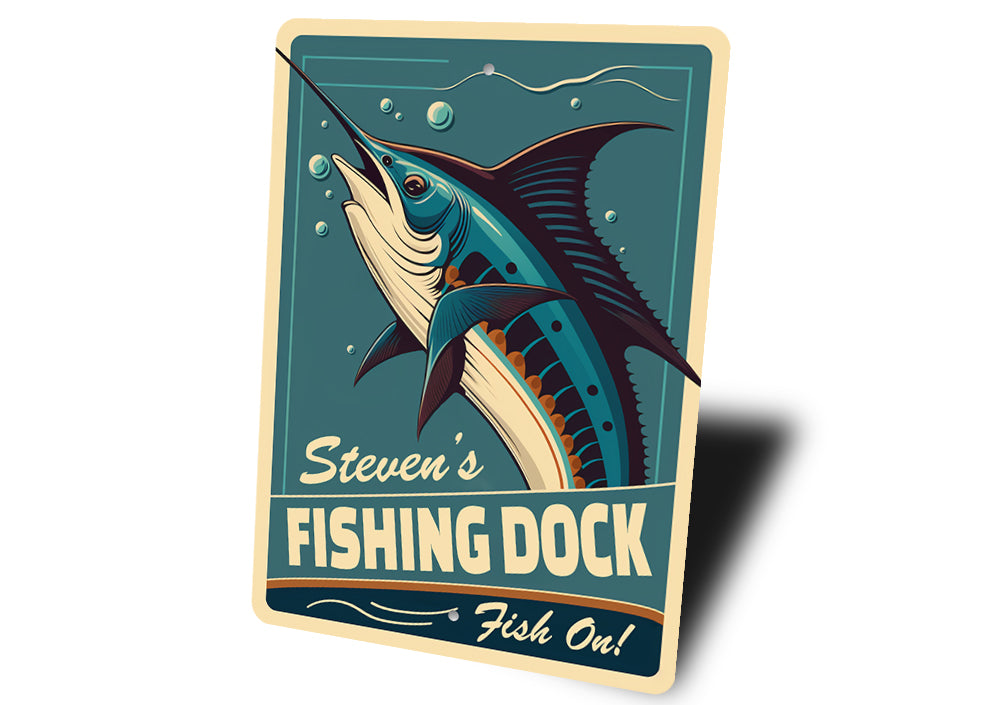 Custom Name Fishing Dock Fish On Sign