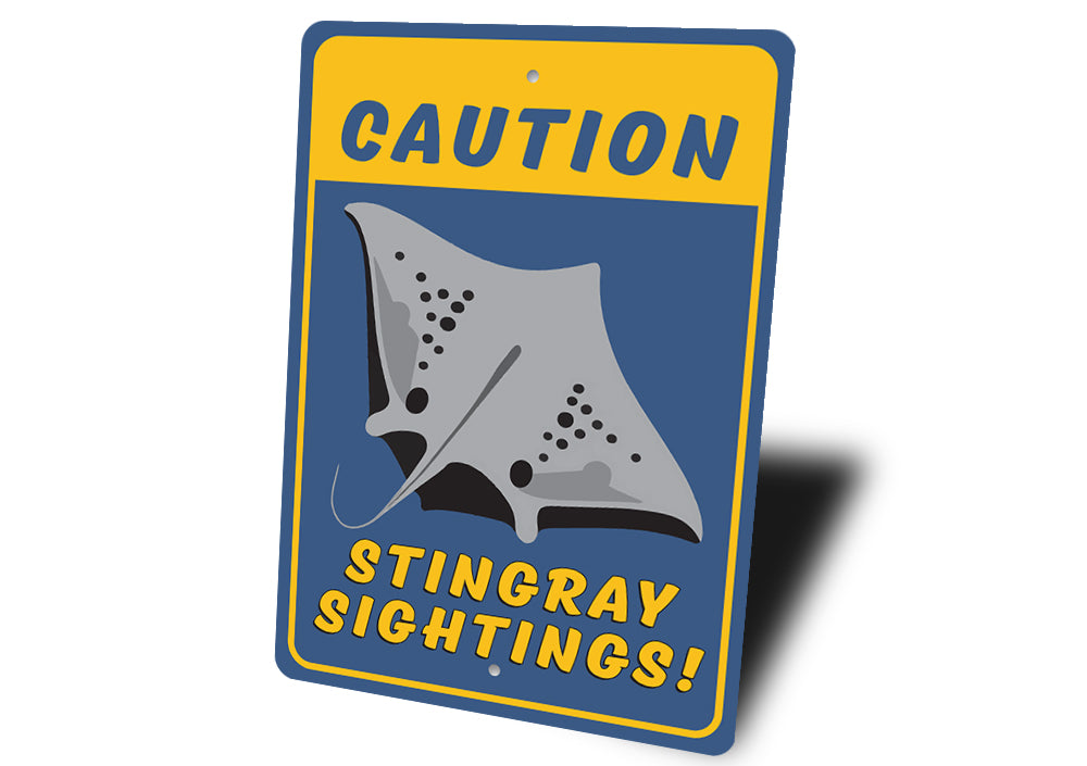 Caution Stingray Sightings Sign