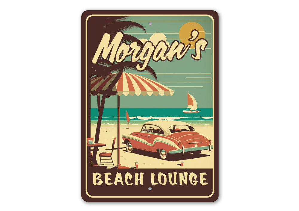 Custom Name Beach Lounge Sign