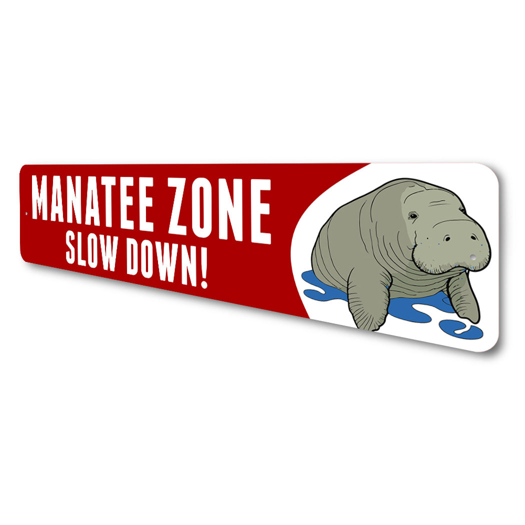 Manatee Zone Slow Down Sign