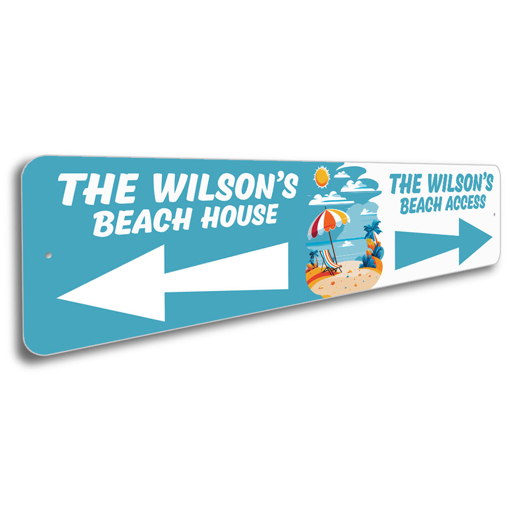 Personalized Last Name Beach House Directions Sign