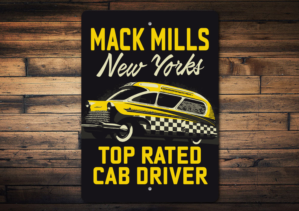 Personalized Vintage New York Top Rated Cab Driver Sign