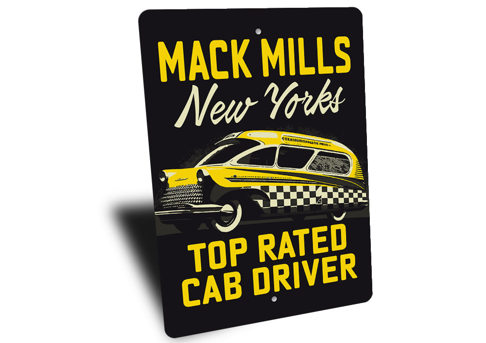 Personalized Vintage New York Top Rated Cab Driver Sign