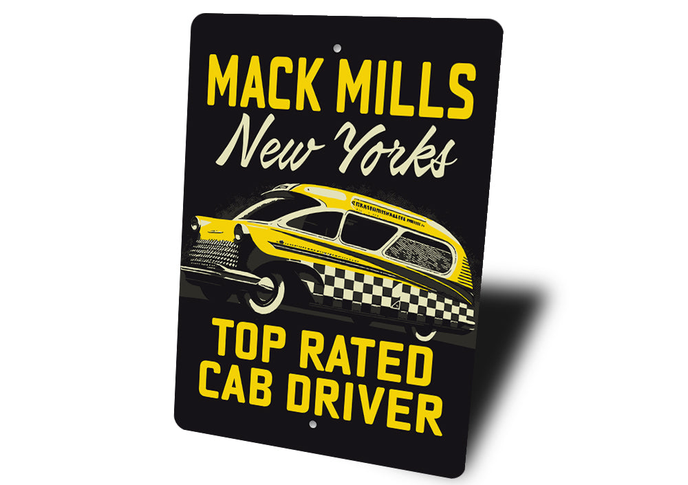 Personalized Vintage New York Top Rated Cab Driver Sign