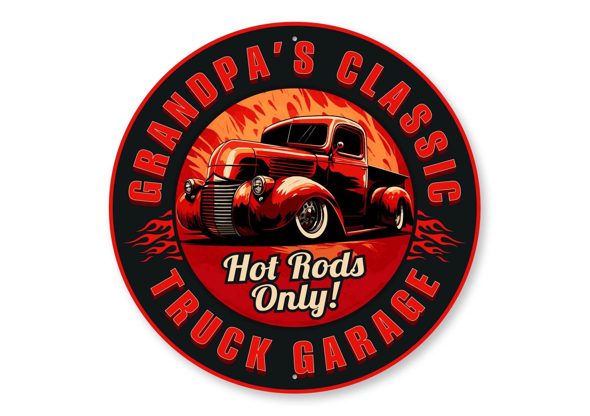 Grandpas Classic Truck Garage Hot Rods Only Sign