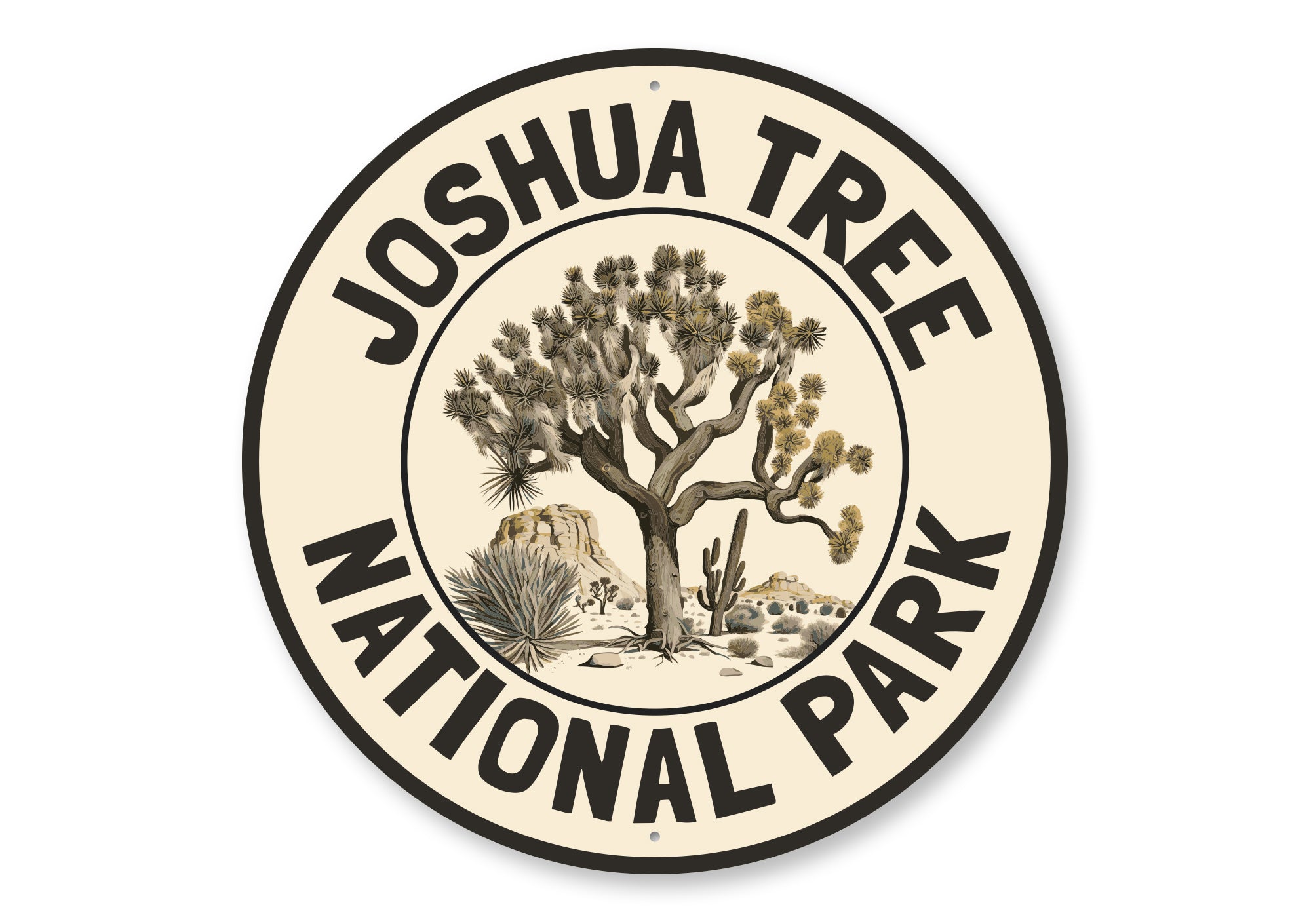 Joshua Tree National Park Round Metal Sign