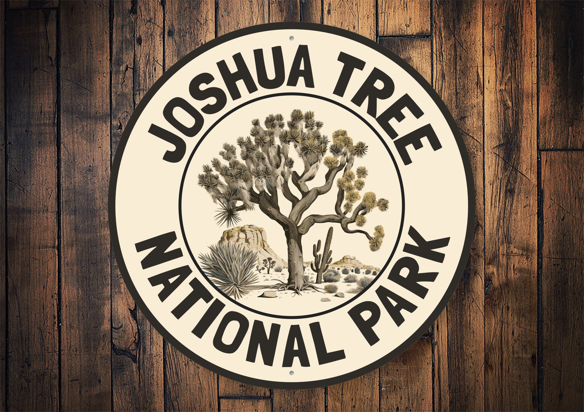 Joshua Tree National Park Round Metal Sign