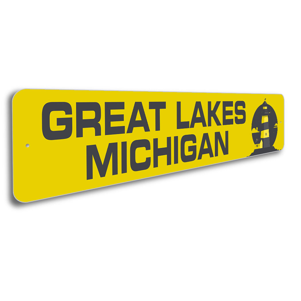 Great Lakes Michigan Custom Lake Name Sign