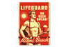 Lifeguard On Beer Break Custom Beach Name Sign