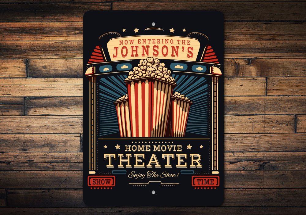 Custom Family Name Home Movie Theater Sign