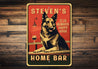 Custom Family Name German Shepherd Home Bar Sign