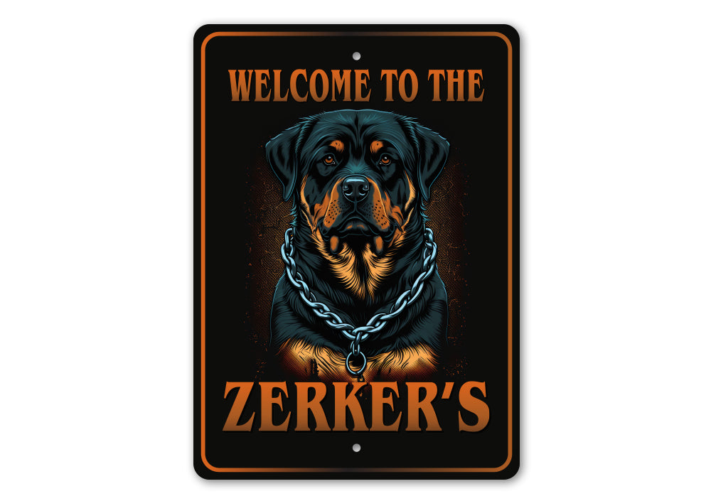 Custom Welcome To Family Name Rottweiler Dog Sign