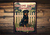 Custom Family Rottweiler K9 Backyard Welcome To Sign