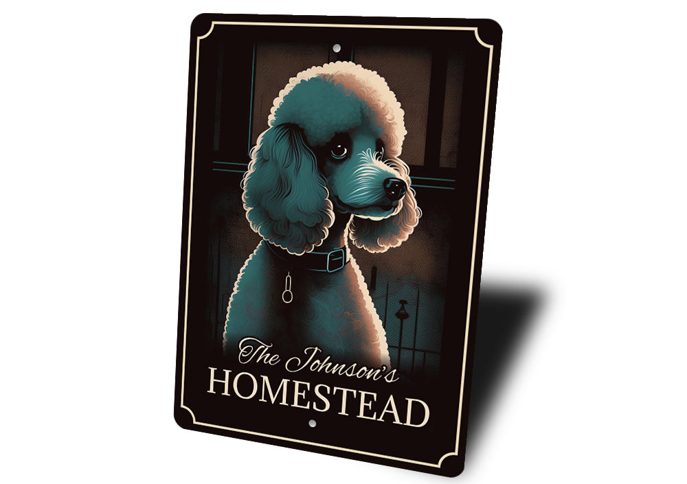 Custom Family Homestead Poodle Dog Sign