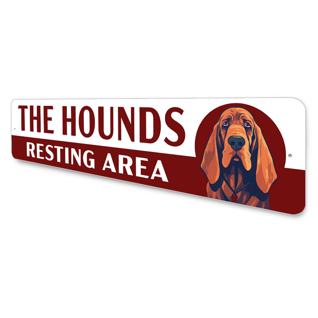 The Hounds Resting Area Bloodhounds Sign