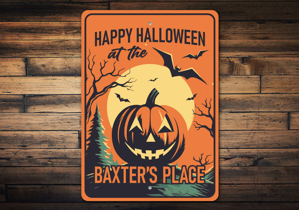 Personalized Name Happy Halloween Place Sign