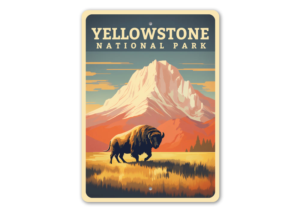 Yellowstone National Park Bison Sign