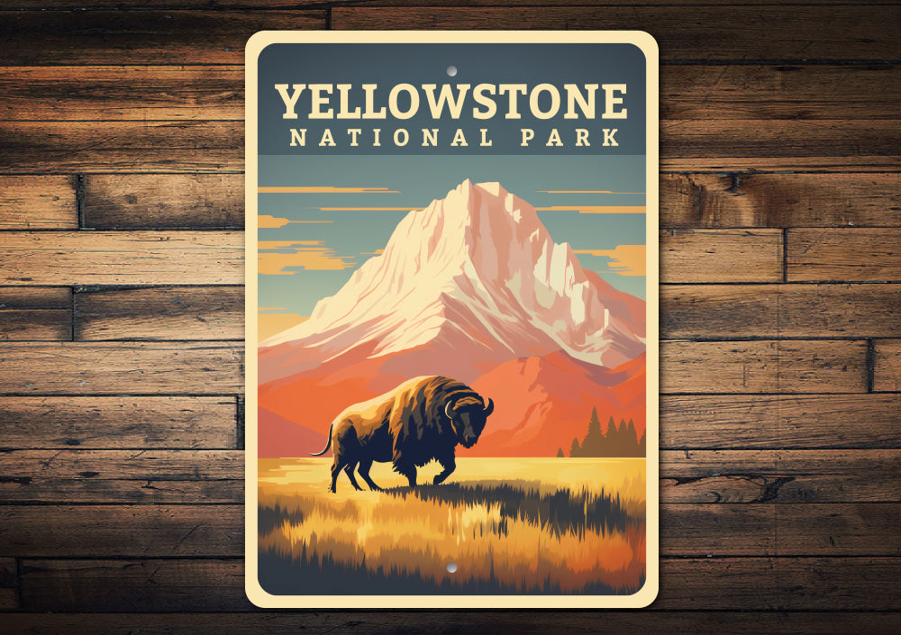 Yellowstone National Park Bison Sign