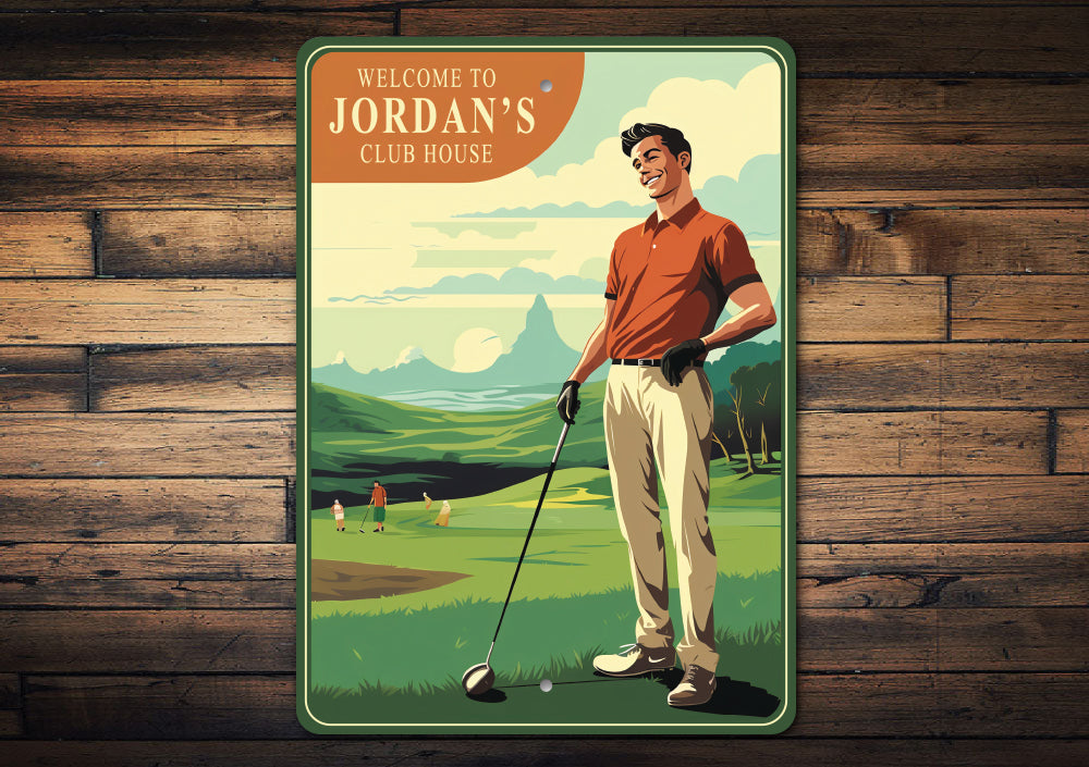 Personalized Golfers Club House Welcome Sign