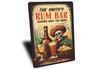 Personalized Family Rum Bar Serving What You Bring Sign