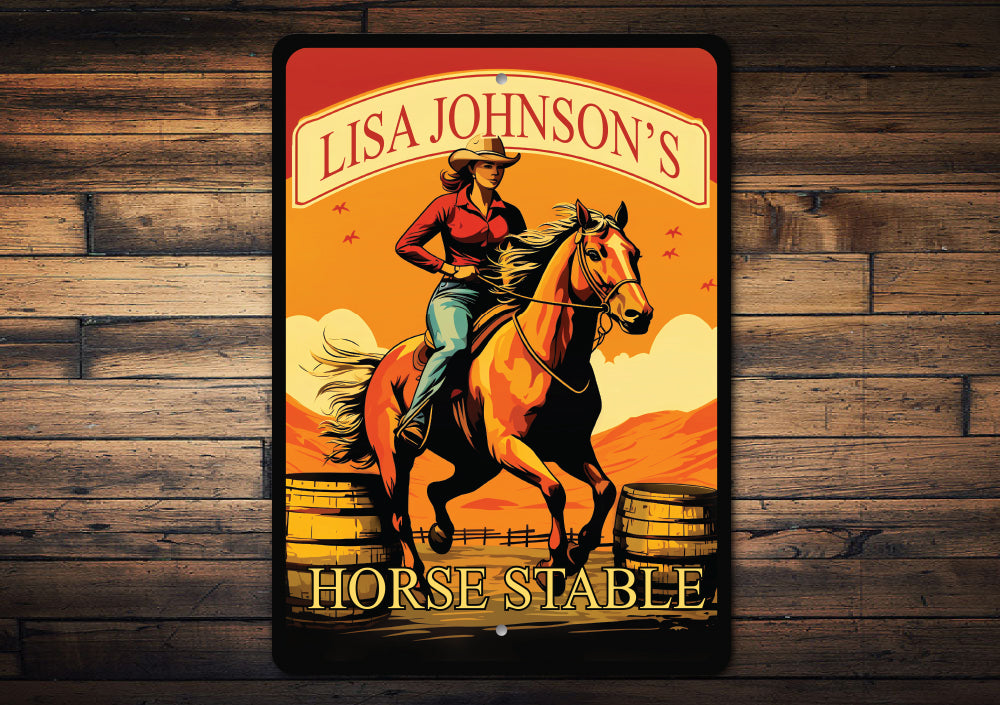 Custom Girl Name Riding Horse Stable Sign