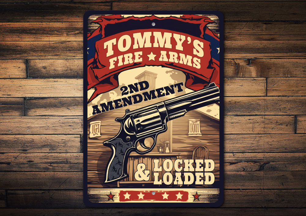 Custom Firearms Locked And Loaded 2nd Amendment Sign