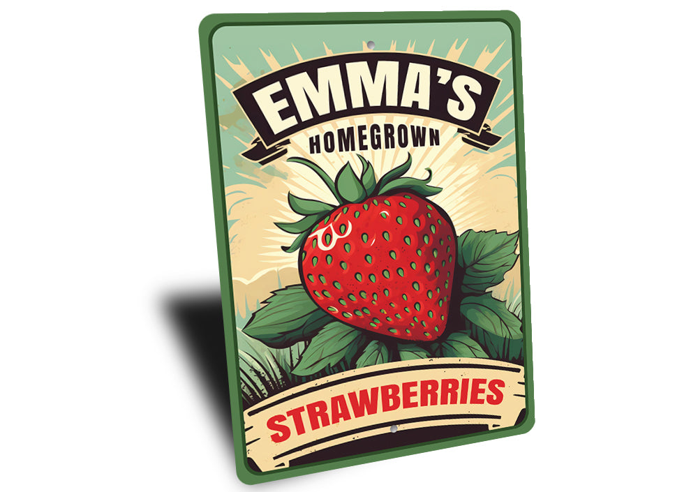 Personalized Homegrown Strawberries Sign