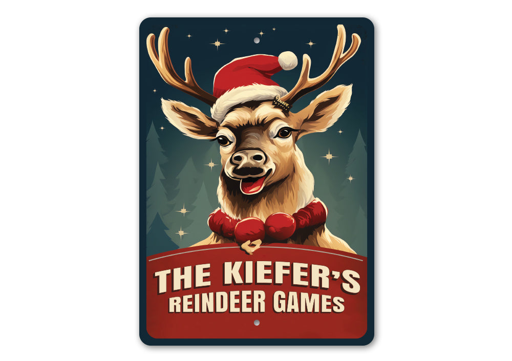 Personalized Family Reindeer Games Sign