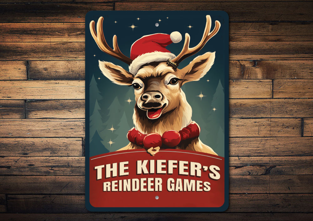 Personalized Family Reindeer Games Sign