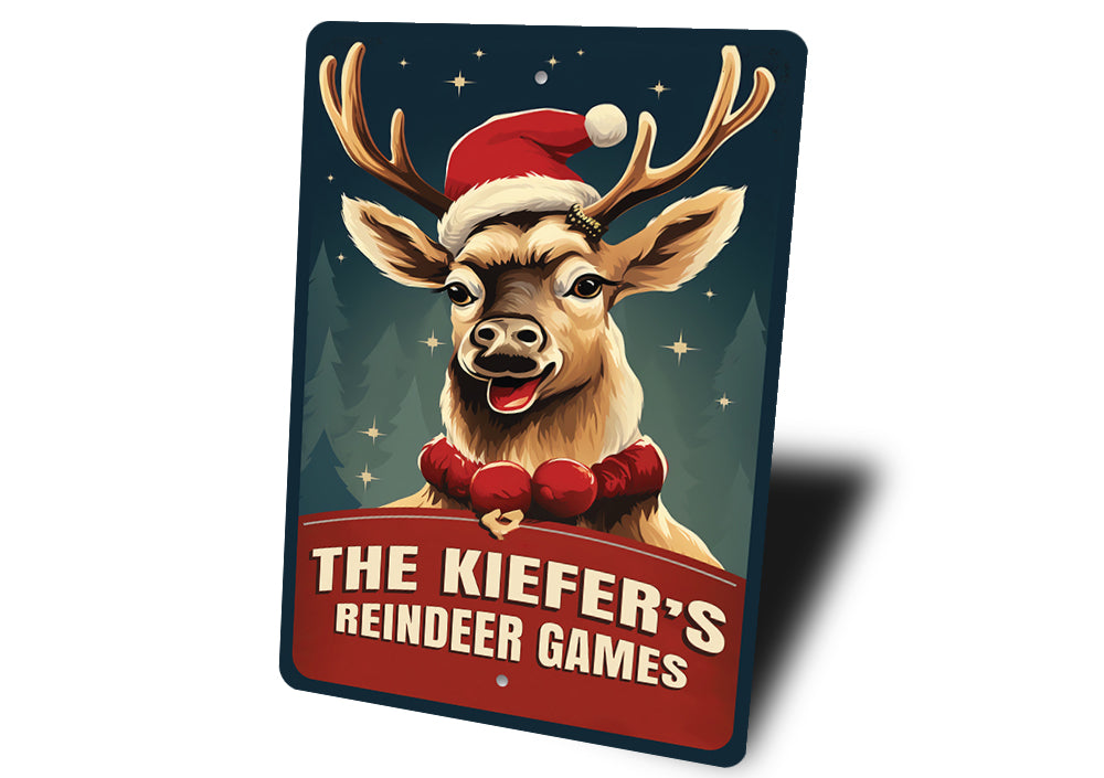 Personalized Family Reindeer Games Sign