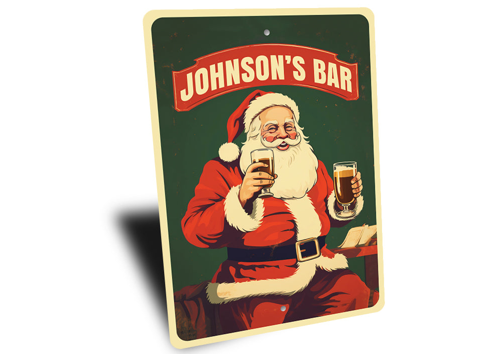 Santa Claus Bar Family Name Sign