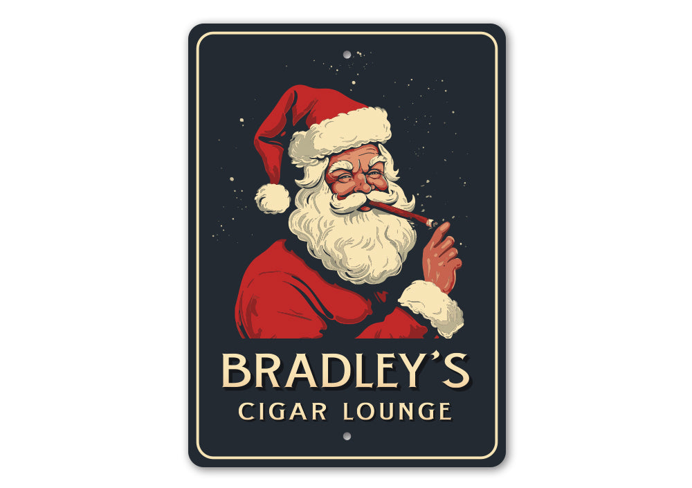 Personalized Santa Cigar Lounge Sign