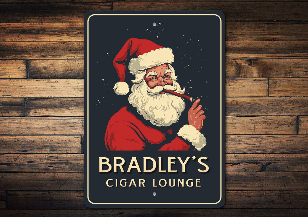 Personalized Santa Cigar Lounge Sign