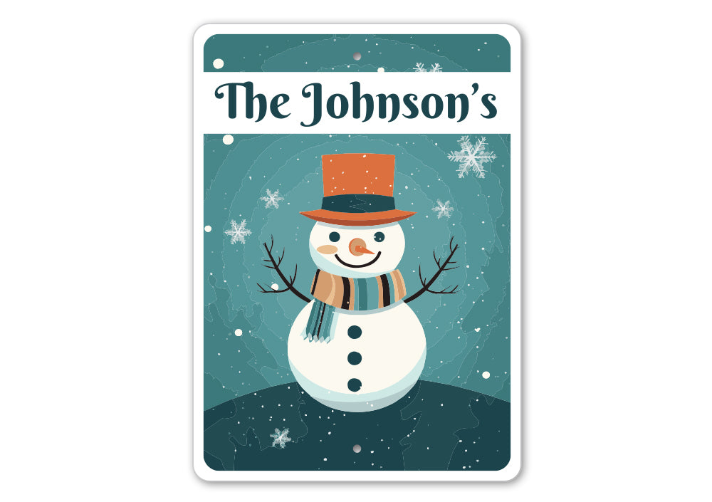 Personalized Family Snowman Porch Sign