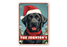 Personalized Black Labrador Christmas Welcome Sign