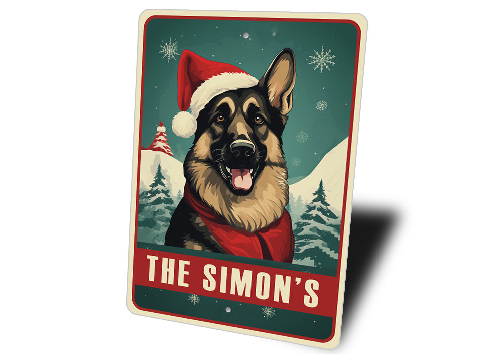 Personalized German Shepherd Christmas Welcome Sign