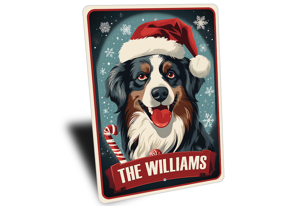 Personalized Australian Shepherd Christmas Welcome Sign