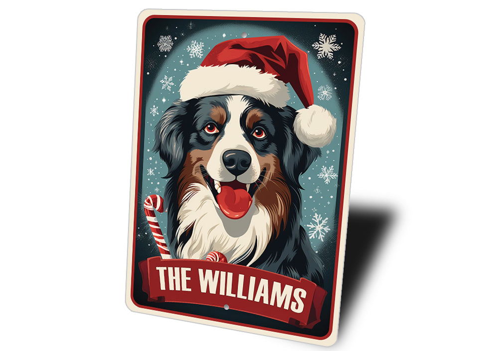 Personalized Australian Shepherd Christmas Welcome Sign