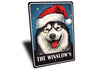 Personalized Husky Christmas Welcome Sign